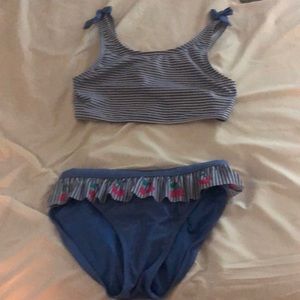 Kids bikini sort of cheeky with cherry and bow details